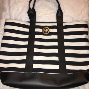Michael Kors striped tote